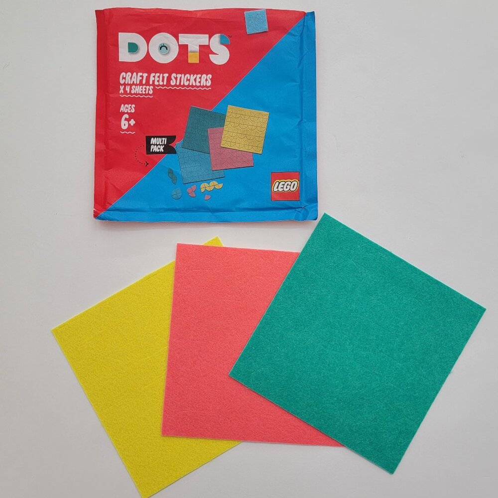 Lego DOTS Craft Felt Stickers - OPENED BAG with 3 new and unused Sheets